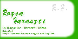 rozsa haraszti business card
